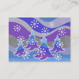 Arbres d'hiver Bleu carte de visite chubby bleu
