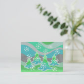 Arbres d'hiver carte de visite vert (Debout devant)