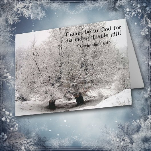 Arbres d'hiver congelés Carte de Noël chrétienne