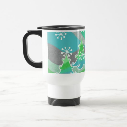 Arbres d'hiver grand voyage vert / banlieue mug (Gauche)