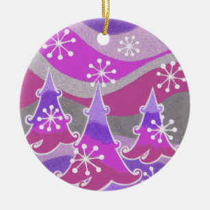 Arbres d'hiver Ornement violet rond