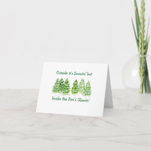 Arbres d'hiver peints à la main à l'extérieur des