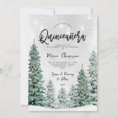 arbres d'hiver Quinceanera invitation anniversaire (Devant)