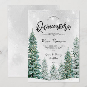 arbres d'hiver Quinceanera invitation anniversaire