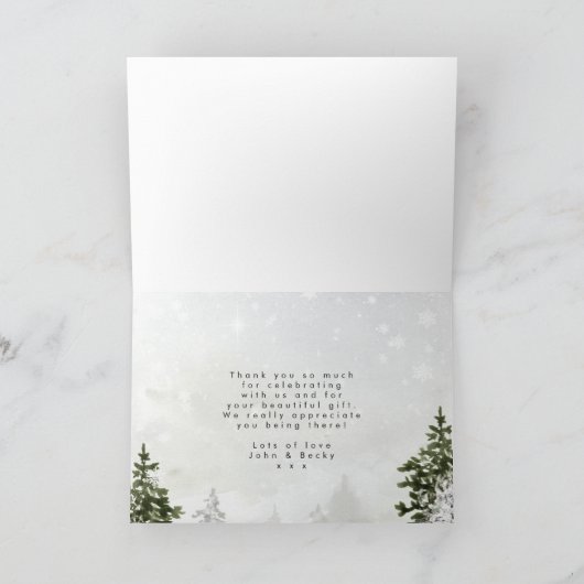 arbres d'hiver rustiques carte de remerciements ma (Intérieur)