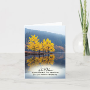 Arbres d'or d'automne et Merci de Sympathie du lac