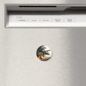 Arbres du coucher de soleil Espagne Photo Magnet r (In Situ (Lave-vaisselle))