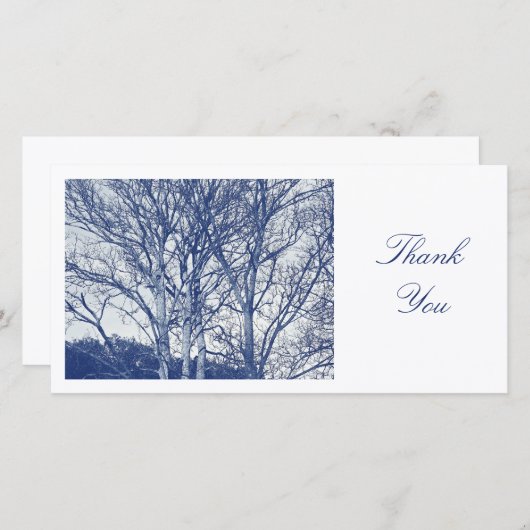 Arbres en hiver - Effet Cyanotype - Merci (Devant / Derrière)