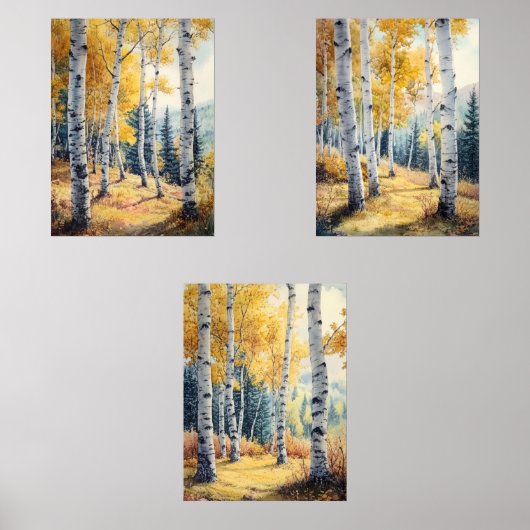 Arbres en peuplier Ensemble de 3 Princes, Triptyqu (Recto)