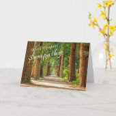 Arbres et chemin chrétiens de carte de sympathie (Fleur jaune)