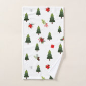 Arbres et vaches de Noël (Serviette à main)