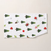 Arbres et vaches de Noël (Serviette à main)