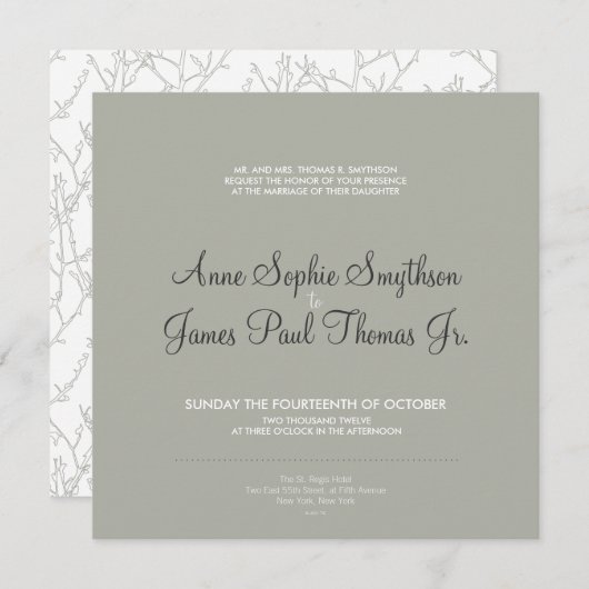 Arbres Faire-part de mariage modernes (Devant / Derrière)