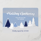 Arbres Fantaisistes en Hiver Invitation Feuilletée (Recto)