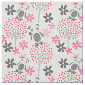 Arbres, fleurs, et tissu d'ours panda (Échantillon)