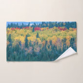 Arbres forestiers colorés simples oeuvre acrylique (Serviette à main)