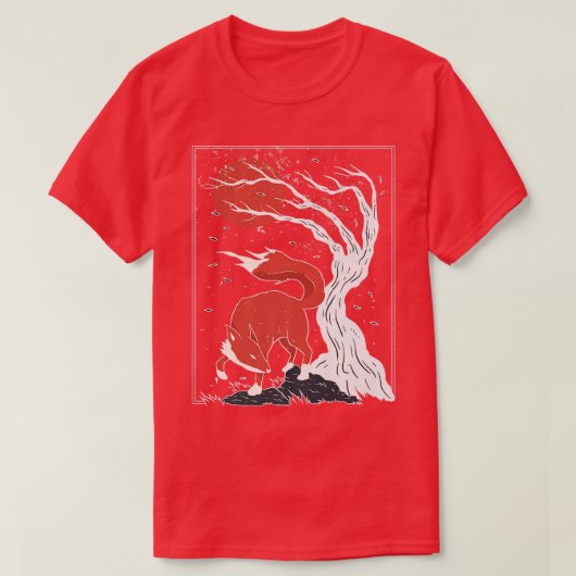 Arbres Foxes Forêts Faune Nuit T-Shirt (Design devant)
