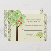 arbres fruitiers faire-part de mariage RSVP. (Devant / Derrière)