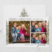 Arbres Joyeux Noël Trois Cartes photos (Devant / Derrière)