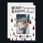 Arbres modernes rouges de triangle de la carte de<br><div class="desc">Une salutation très moderne de Noël avec le plaid de buffle rouge,  noir,  le gris et la triangle a formé des arbres de Noël. Joyeux tout heureux toujours ! Ajoutez votre propre message sur le dos ! Message je si vous avez n'importe quelles questions.</div>