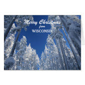 Arbres neigeux de la carte de Noël du Wisconsin (Devant horizontal)