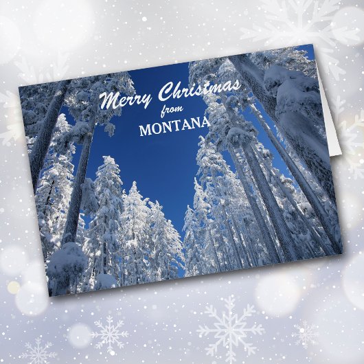 Arbres neigeux du Montana Carte de Noël