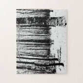 Arbres noirs et blancs dans la neige Jigsaw puzzle (Vertical)