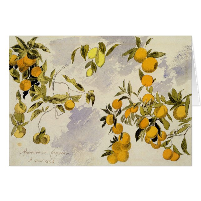 Arbres oranges, 1863 (la semaine, graphite fini à (Devant horizontal)
