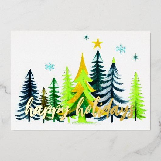 Arbres Peints Joyeux Vacances (Recto)