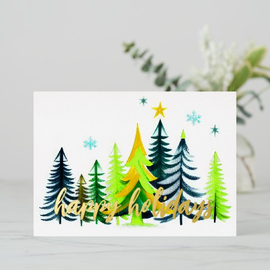 Arbres Peints Joyeux Vacances (Debout devant)