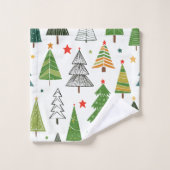 Arbres rétro (Gant de toilette)