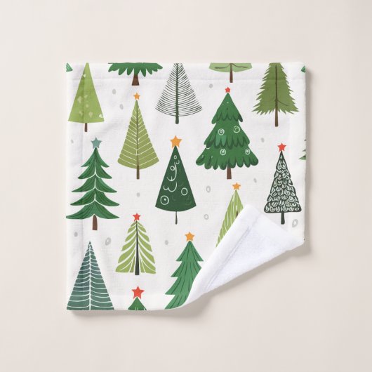 Arbres rétro (Gant de toilette)