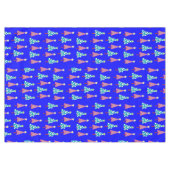 Arbres roses et bleus Bleu Joyeux Noël nappes (Devant (Horizontal))