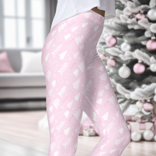 Arbres roses Hiver Leggings de Noël