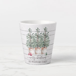 Arbres rustiques Noël Fêtes Latte Mug