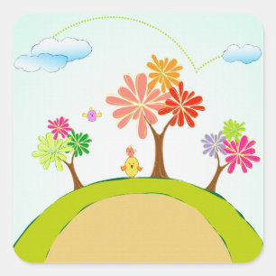 arbres sur colline stickers