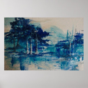 Arbres turquoises toile étirée Impression