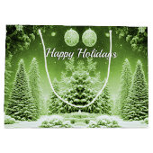 Arbres verts Boules de Noël Sac cadeau de vacances (Dos)