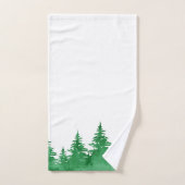 Arbres verts émeraude aquarelle (Serviette à main)