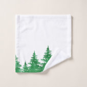 Arbres verts émeraude aquarelle (Gant de toilette)