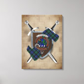 Arbuthnott Clan Badge Crossed Swords Canvas Print (Voorkant)
