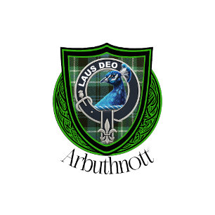 Arbuthnott Scottish Clan Tartan en Crest Flacon