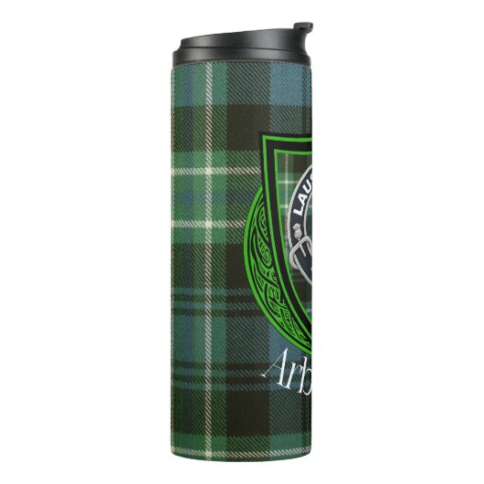 Arbuthnott Scottish Clan Tartan en Crest Thermosbeker (Gedraaid links)