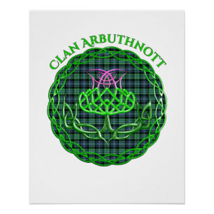 Arbuthnott Scottish Tartan Celtic Thistle Perfect Poster