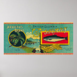 Arbutus Salmon Can LabelVancouver, BC Poster