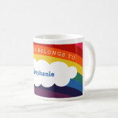 Arc-arc rétro | Cette Mug Appartient À : Nom (Devant droit)