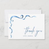 Arc bleu aquarelle dessiné à la main Merci (Devant)