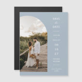 Arc bleu Dusty Photo Enregistrer la date Carte mag (Devant / Derrière)