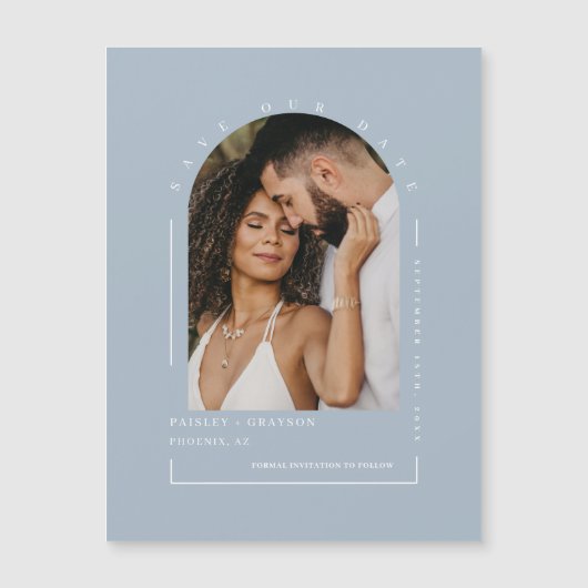 Arc bleu Dusty Photo Enregistrer notre carte magné (Devant)