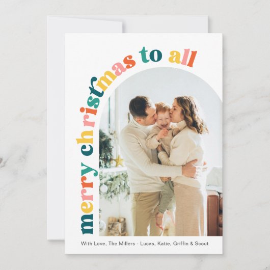 Arc coloré photo Joyeux Noël Carte (Devant)